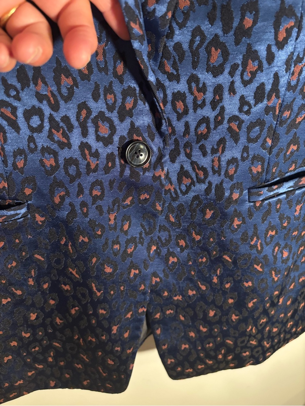Banana Republic Blue Leopard Jacquard Blazer - Picture 5 of 8
